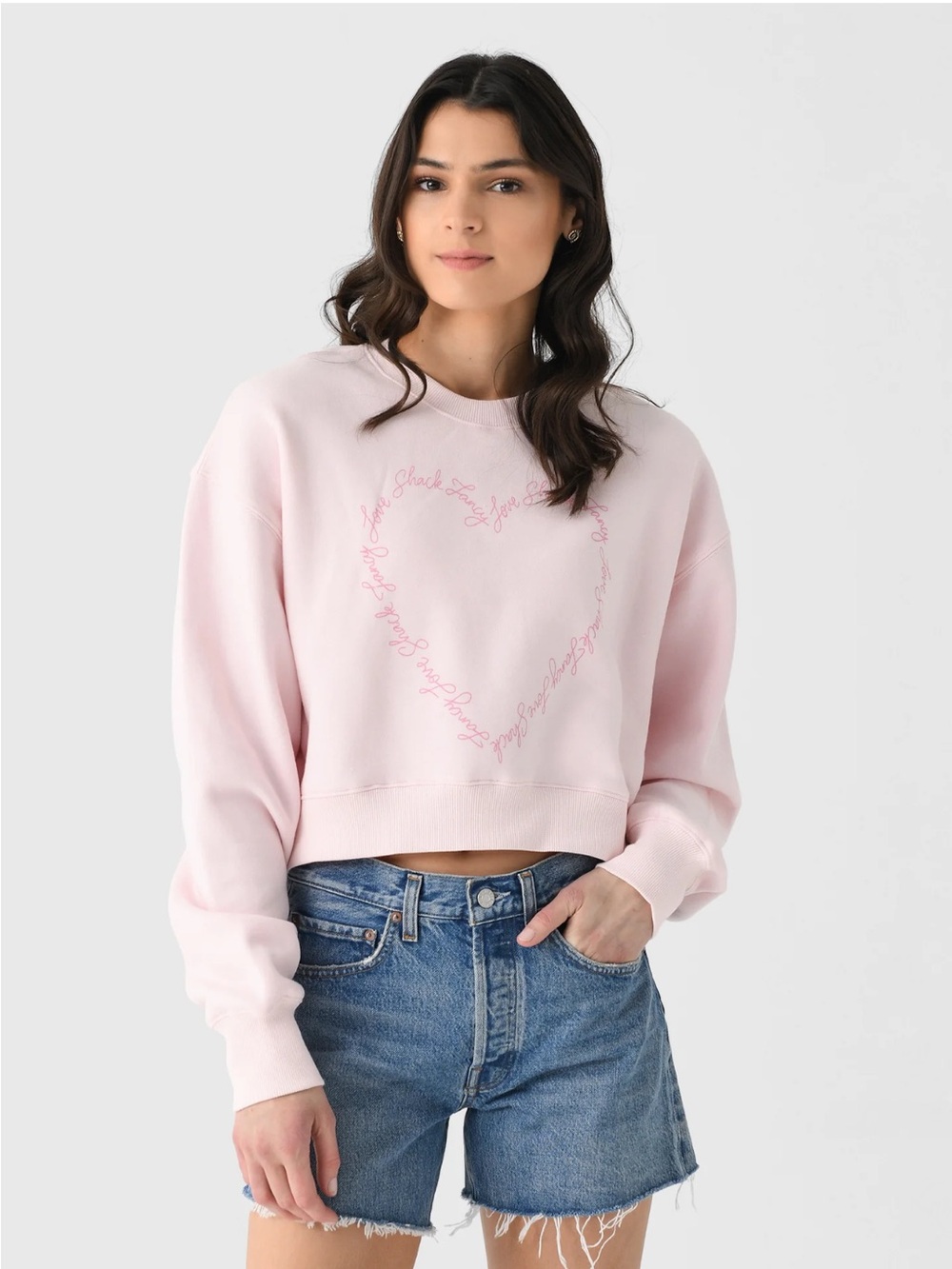 NWOT LoveShackFancy Women’s Aneria Heart Pullover in Pucker Up Pink